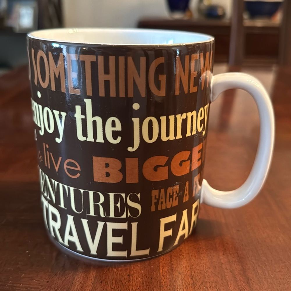 222 FIFTH Inspiration TRAVEL FAR Be Brave Embrace Life  JUMBO 32oz MUG Cup
